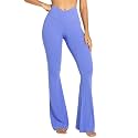 Sunzel Flare Leggings for Women, Crossover Yoga Pants with Tummy Control