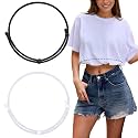 SUOSDEY 2pcs Crop Top Tuck Band Women Adjustable Crop Top Band Elastic Stretch Waist Belt for Tucking Shirt Sweater