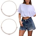 SUOSDEY 2pcs Crop Top Tuck Band Women Adjustable Crop Top Band Elastic Stretch Waist Belt for Tucking Shirt Sweater