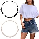 SUOSDEY 2pcs Crop Top Tuck Band Women Adjustable Crop Top Band Elastic Stretch Waist Belt for Tucking Shirt Sweater