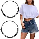 SUOSDEY 2pcs Crop Top Tuck Band Women Adjustable Crop Top Band Elastic Stretch Waist Belt for Tucking Shirt Sweater