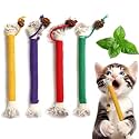 SUOXU Catnip Toy Bite Rope, Interactive Cat Toy for Indoor Cats, Cat Teeth Cleaning Kitten Teething cat nip Chewing Toy Rope, Filled Natural Catnip Stress Release Cotton Rope Toy, 4 Pcs