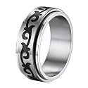 Supcare Men Women Fidget Ring,Nordic/Celtic/Moon Star Spinner Ring Jewelry Custom Name Ring Gifts for Christmas,Size 7-14 (with Jewelry Gift Box)