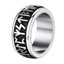 Supcare Men Women Fidget Ring,Nordic/Celtic/Moon Star Spinner Ring Jewelry Custom Name Ring Gifts for Christmas,Size 7-14 (with Jewelry Gift Box)