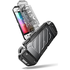 supcase unicorn beetle forma series case for nintendo switch oled model 2021 rugged slim protective case with dustproof front cover amp 5 game card storage slots frostblack
