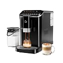 Super Automatic Espresso Machine &amp; Coffee Maker, 20Bar Pressure, Built-in Conical Burr Grinder &amp; Milk Frother, 6 One-Touch Recipes, Auto Clean, 1.5l Water Tank, for Home Office, 120v, Black&amp;Silver