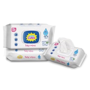 super cute39s premium soft cleansing 98 water baby wipes with aloe vera enriched with vitamin e and paraben free  216 wipes