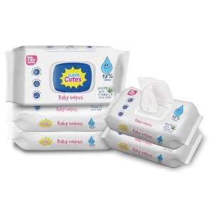 super cute39s 98 water based baby wipes with lid enriched with aloe vera and vitamin e no alcoholparaben free 360 wipes