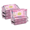 Super Cute's Premium Soft Cleansing Baby Wipes with Aloe Vera, Enriched with Vitamin E, and Paraben Free | 72 Wipes | Pack of 2, White (SC_BW-CO2)
