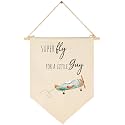 Super Fly for a Little Guy-Airplane Decor-Baby Gift Shower-Flag Decor Gift for Boys Girls Newborn Kids-Banner Pennant Wall Sign Present for Nursery Baby Room Playroom Bedroom