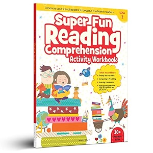 super fun reading comprehension workbook level 2  activity book for kids  ages 79  strengthen reading amp thinking skills with engaging passages
