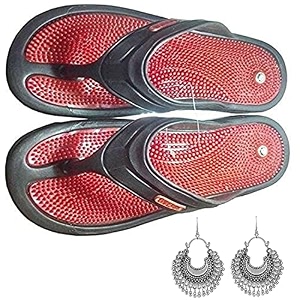 acupressure slippers sandals unisex for pain relief amp total health care gh-01- red-size-09