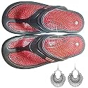 Acupressure Slippers Sandals (Unisex) for Pain Relief &amp; Total Health Care (GH-01- RED-SIZE-08)