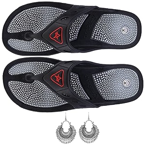black accupressure slipper for heel pain unisex -7