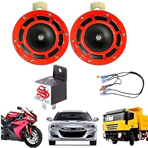 super loud red car horns - shop4u train air horns for bikes scooters amp autos