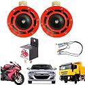 Super Loud Red Car Horns - SHOP4U Train Air Horns for Bikes, Scooters &amp; Autos