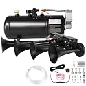 Super Loud Train Horns Kit, 4 Trumpet Truck Horns with 0.8 gallon Air Tank