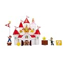 Super Mario Nintendo Deluxe Mushroom Kingdom Castle, Wall Display & Playset with (5) 2.5" Articulated Action Figures (Exclusive Bowser Figure, Princess Peach, Mario, Luigi & Goomba)