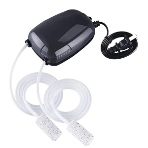 rizopets super silent fish tank oxygen pump with 2 air stones amp pipe quiet aquarium bubbler aerator double outlet