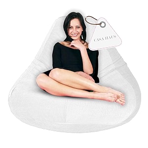 super soft fabric bean bag prefilled 5 xl- white