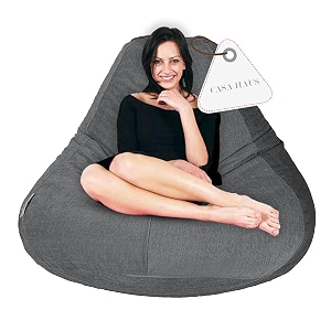 super soft fabric bean bag prefilled 5 xl- grey