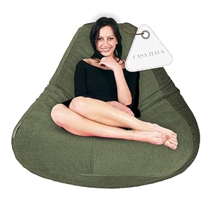 super soft fabric bean bag prefilled 5 xl- green