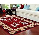Super Soft Floral Red Carpet 6x8 Feet