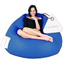 Super Soft Leather Fabric Bean Bag Prefilled 5 XL - Royal Blue Berry