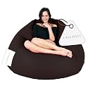 Super Soft Leather Fabric Bean Bag Prefilled 5 XL -Brown Bear