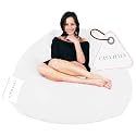 Super Soft Leather Fabric Bean Bag Prefilled 5 XL - Super White