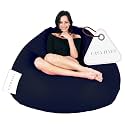Super Soft Leather Fabric Bean Bag Prefilled 5 XL - Navy Blue