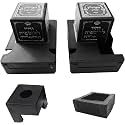 SUPER STAM Plastic Tefillin Boxes Case with metal plate and Plastic Tefillin Mirror set of 2 shel rosh and Shel Yad For Righty to be worn on your Left hand (Black And silver RASHI, 34)