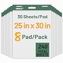 Super Sticky Easel Pad, 25 x 30 Inches, 30 Sheets/Pad, 8 Pads/Pack (Green), Large Self Stick Flip Chart Paper for Whiteboards, Premium White Chart Paper for Teachers, Office, and Classroom Supplies