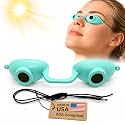 Super Sunnies Flexible UV Eye Tanning Bed Goggles w/Strap - Teal