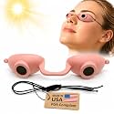 Super Sunnies Flexible UV Eye Tanning Bed Goggles w/Strap - Peach