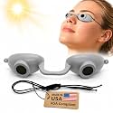 Super Sunnies Flexible UV Eye Tanning Bed Goggles w/Strap - Grey