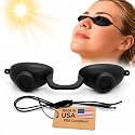 Super Sunnies Flexible UV Eye Tanning Bed Goggles w/Strap - Black