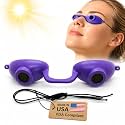 Super Sunnies Flexible UV Eye Tanning Bed Goggles w/Strap - Purple