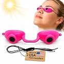 Super Sunnies Flexible UV Eye Tanning Bed Goggles w/Strap - Pink