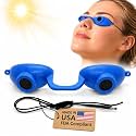 Super Sunnies Flexible UV Eye Tanning Bed Goggles w/Strap - Blue