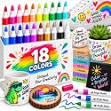 SUPER TOY 18 Shades Acrylic Color Markers Pen Water Colour Paint Pens for Wood, Canvas, Stone, Rock Painting, Glass, Ceramic Surfaces, Diy Crafts Making Art Supplies