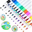 SUPER TOY 24 Shades Acrylic Marker Paint Pens, Colors Acrylic Markers for Wood, Canvas, Stone, Rock Painting, Glass, Ceramic Surfaces, Scrapbooking, Fabric, Plastic Card Making DIY Craft