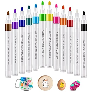 super toy 12 colors acrylic paint art marker pen set premium acrylic paint pens for wood canvas stone rock painting glass ceramic surfaces diy crafts making art supplies