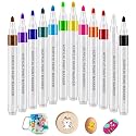 SUPER TOY 12 Colors Acrylic Paint Art Marker Pen Set, Premium Acrylic Paint Pens for Wood, Canvas, Stone, Rock Painting, Glass, Ceramic Surfaces, DIY Crafts Making Art Supplies