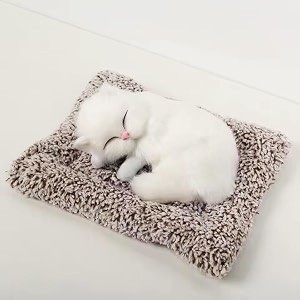 super toy cute sleeping cat plush toy with meow sound gift for kids car dashboard accessories