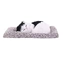 SUPER TOY Cute Sleeping Cat Plush Toy with Meow Sound, Gift for Kids Car Dashboard Accessories (Black)