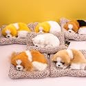 SUPER TOY Cute Sleeping Dog Plush Toy, Dog Soft Toy Gift for Kids Car Dashboard Accessories