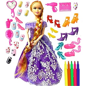 super toy beautiful doll for girls with artificial press nails accessories