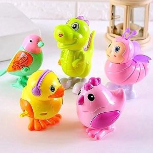 super toy 3 pec jumping bird animals key operated wind up toys for toddler kids colorful funny moving toys for babies 6-12 months assorted