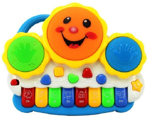 super toys drum keyboard musical toys with flashing lights-animal sounds and songs multi color